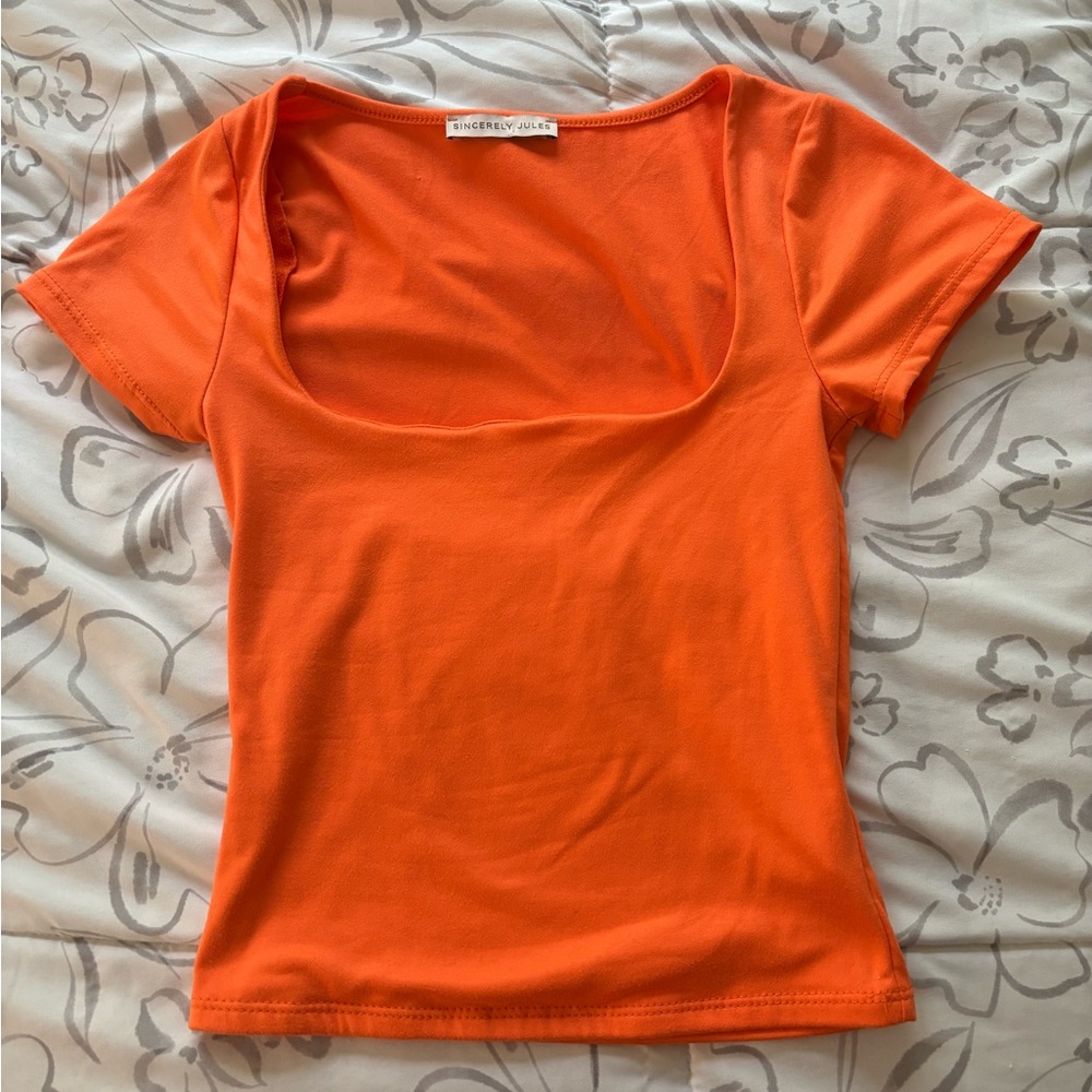 Sincerely Jules orange square neck